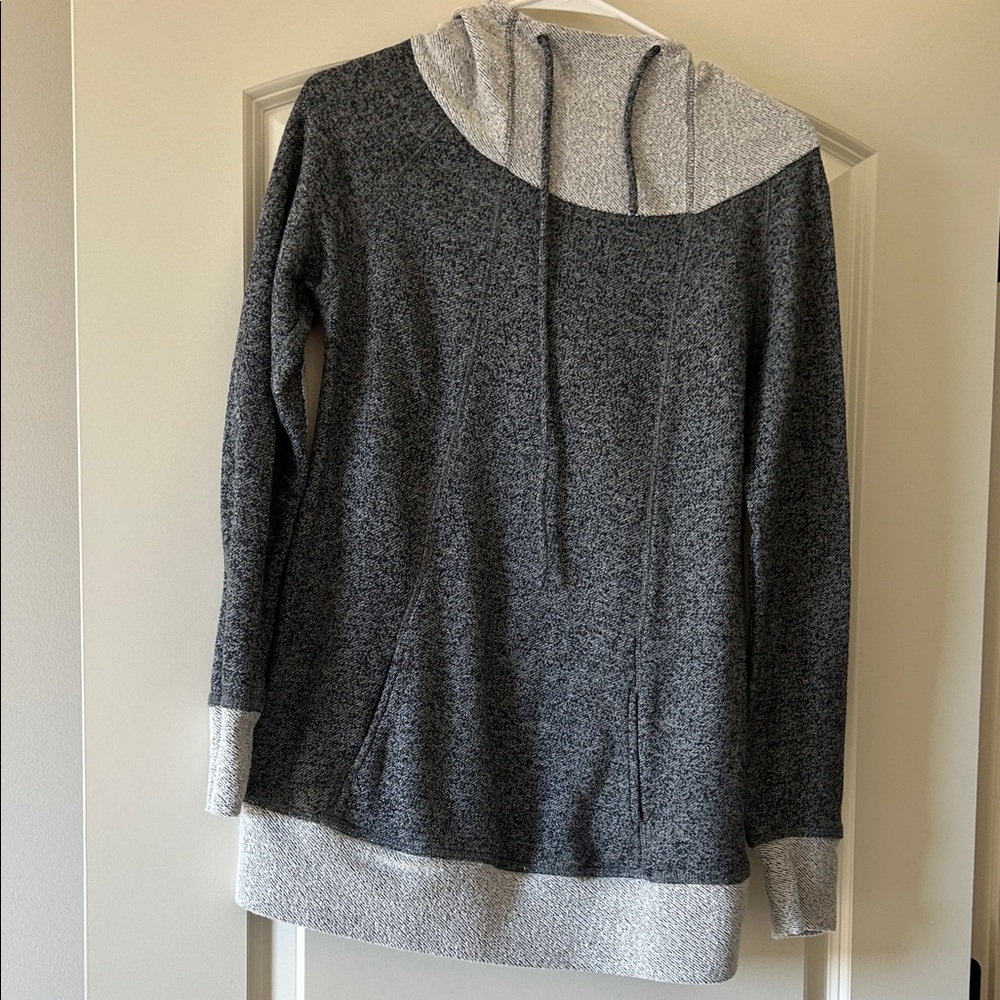 Gray and Cream Women's Hoodie